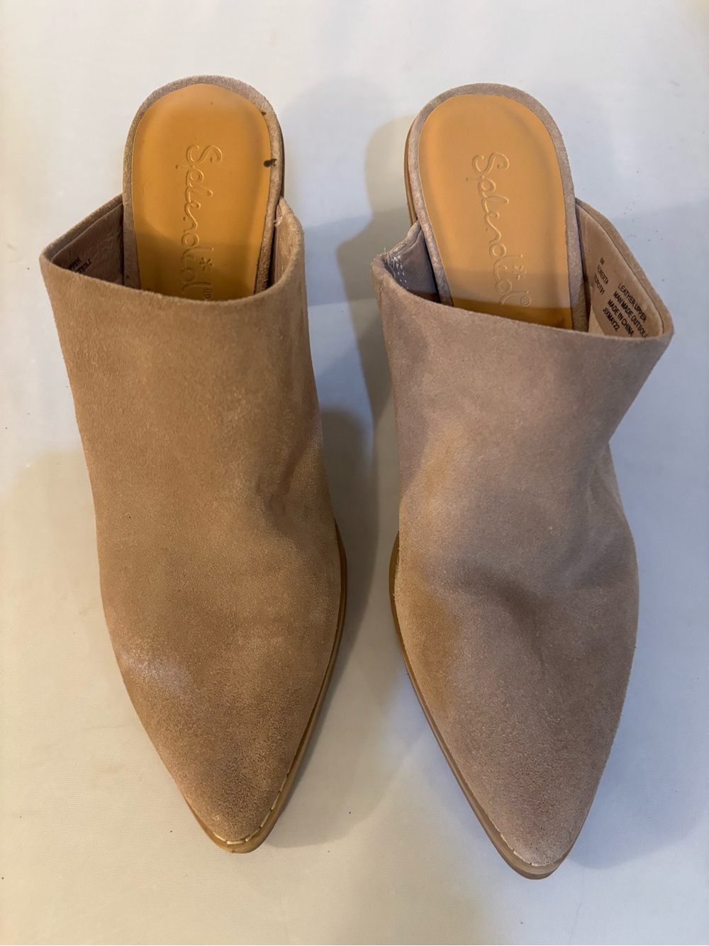 Splendid Taupe Suede Pointed-Toe Mules